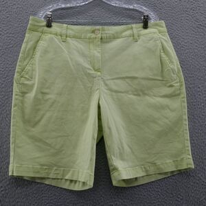 Tommy Bahama Womens High Rise Bermuda Shorts 16 Green Chino 9.5" Inseam Stretch